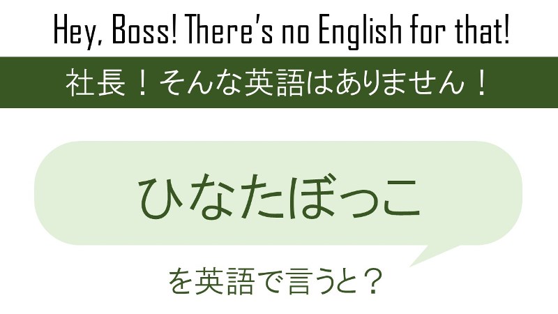ひなたぼっこを英語で言うと 英会話研究所