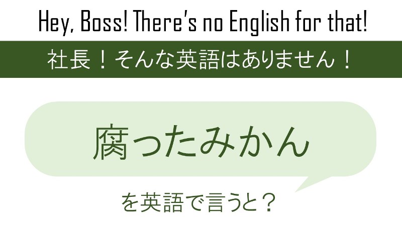番外編 腐ったみかんを英語で言うと 英会話研究所