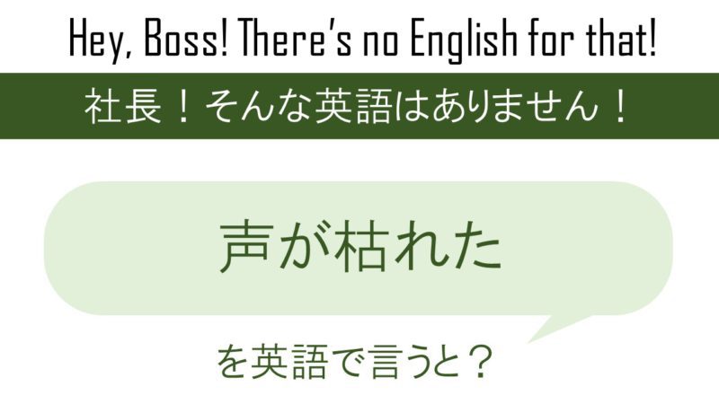 声が枯れたを英語で言うと 英会話研究所