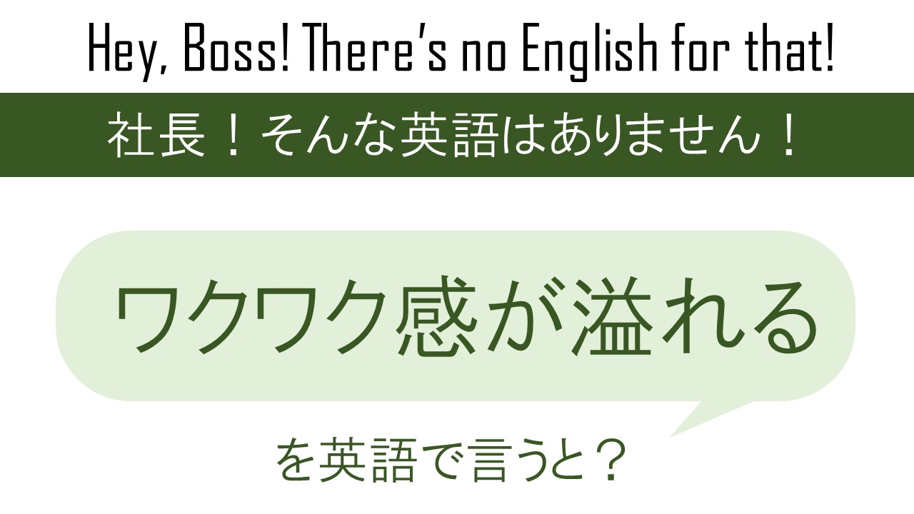ワクワク感が溢れるを英語で言うと 英会話研究所