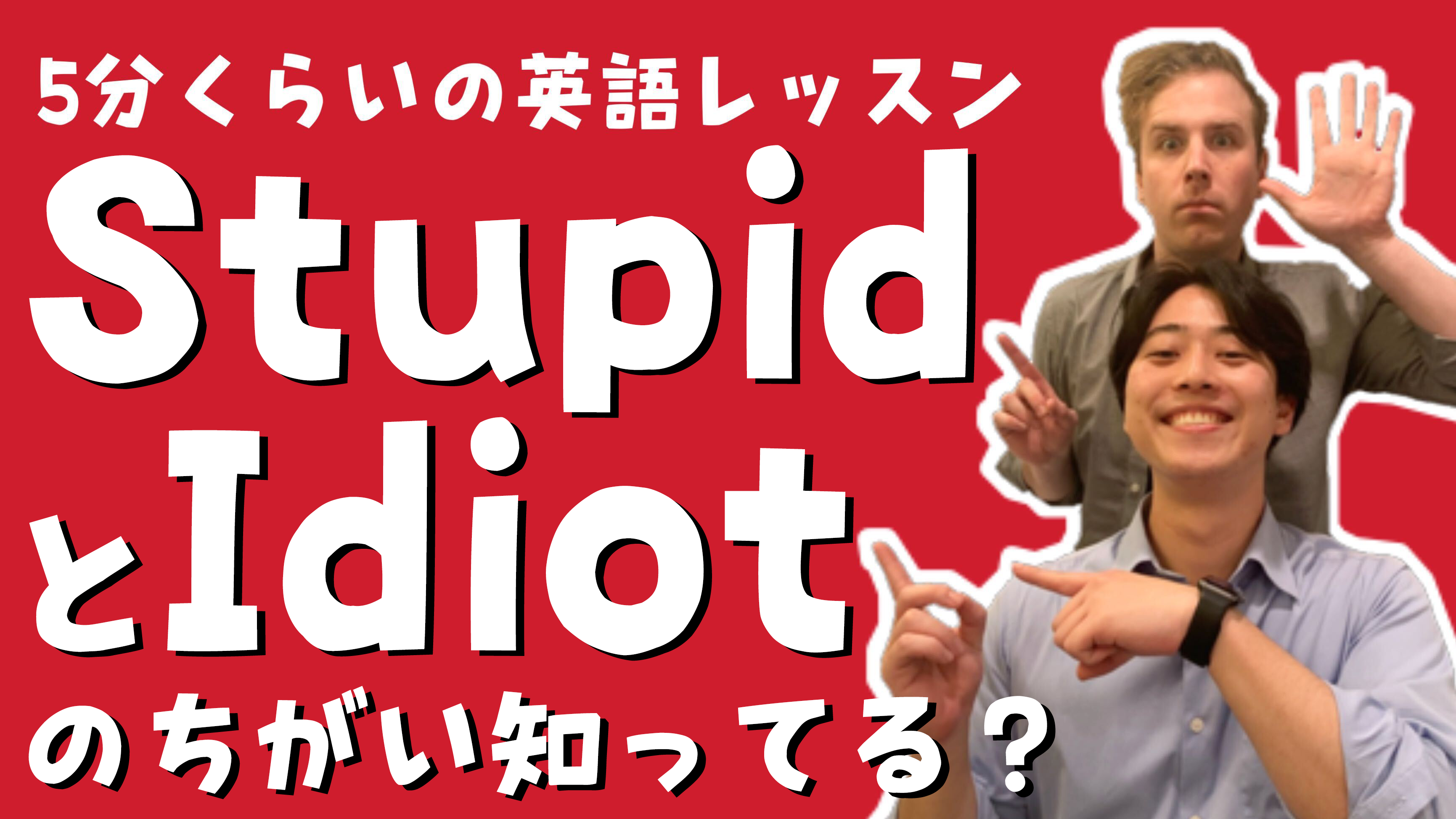 Stupidとidiotの違い知ってる 5分くらいの英語レッスン 英会話研究所